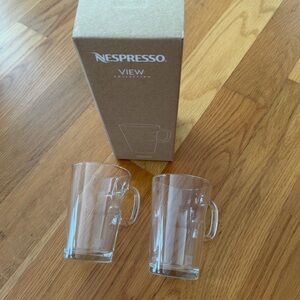 Brand new* Nespresso Clear View Mugs with Handles (Set of 2)